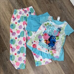 Disney 3pc Finding Dory sleep set girl Size 7/8